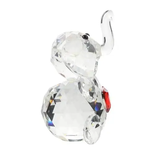 Produktbild: OUNONA Elefantenszene-Ornament Exquisites Schreibtisch-Ornament Glasdekor Schmücken Einzigartiges Dekorgeschenk