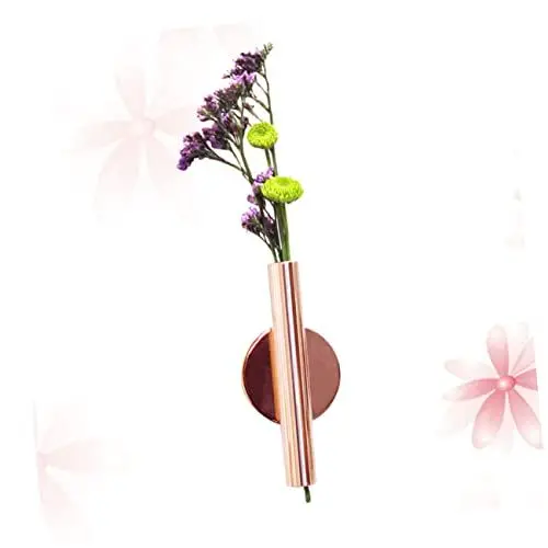 Produktbild: OUNONA Metallvase Wandmontage Blumenhalter Für Getrocknete Blumen Dekoration Für Zuhause Und Hochzeit Roségold Blumenröhre Wandmontierte Miniröhre