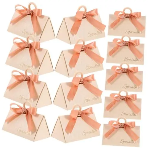 Produktbild: OUNONA 20er Boxen Pralinenschachtel Zur Hochzeit Gastgeschenke Hochzeit Babygeschenke Hochzeitsgeschenk Holzperlen Schachteln Für Kleine Geschenkboxen Partyboxen Schleife