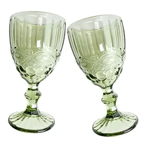 Produktbild: OUNONA 2St Geprägtes Glas Trinkgläser mit Stiel Bierbecher Tasse likoerglaeser Weingläser schnapsgläser Glasbecher Weinkelch aus Glas Party-Rosenblütengläser Weinglas Trinkbecher