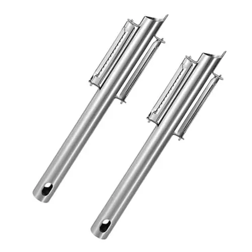 Produktbild: OUNONA 2St Kartoffelschäler Gemüseschneider-Zerkleinerer manueller Zitrusschäler Schälmesser Kartoffelschneider Multifunktionsschäler für die Küche Obstschälgerät 2 in 1