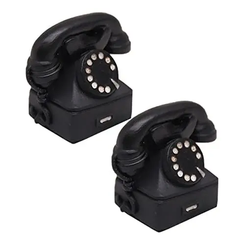 Produktbild: OUNONA 2St Kinderspielzeug antikes Telefon mit Wählscheibe Bürodekoration Wohnkultur Spielzeuge gefälschtes Telefonspielzeug Retro-Telefon Kamera Ornamente Adapter Modell Requisiten Harz