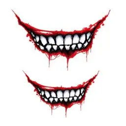 Produktbild: OUNONA 2 Pcs Halloween Dekoration Horror Sticker,Monster Mund Zähne Reflektierende Aufkleber Lustige Blutende Rote Lippen für Halloweenparty Fenster Dekoration Aufkleber Auto Dekorative Aufkleber