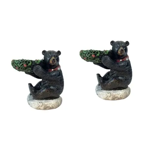 Produktbild: OUNONA 2 Stück Kerzenständer Mit Schwarzem Bärendekor Kerzenhalter Für Glaskerzen Votivkerzenhalter Schwarzer Bärenkerzenhalter Osterkerzenhalter Kerzenhalter Ornament