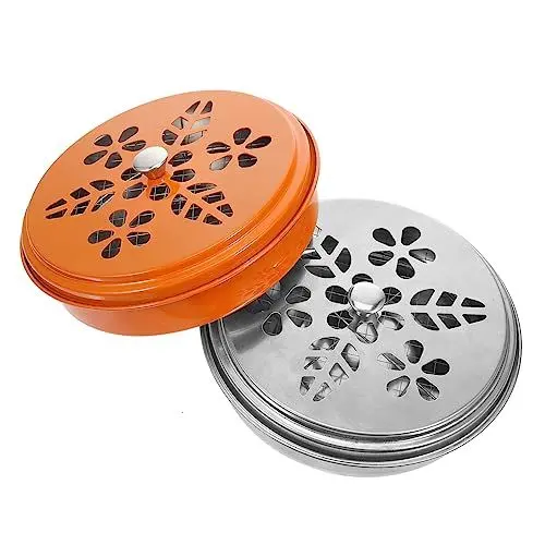 Produktbild: OUNONA 2st Mückenspulenbox Mit Deckel Mückenspulengehäuse Mit Deckel Spulengehäusedeckel Spulenschale Sommer-mückenspulenbrenner Mückenspray Räucherbrett Rostfreier Stahl