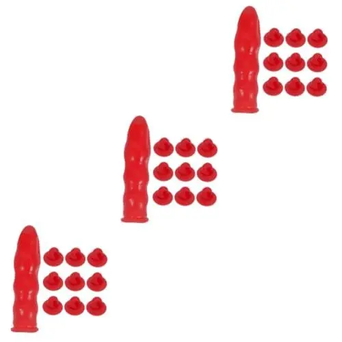 Produktbild: OUNONA 30 Stk Dichtungskappe caulkmate sealer rohrkappe Silikondichtungsmütze Fugenmasse Dichtungssparkappe Dichtungsrohrspitzen Deckel spitzer Mund Dichtstoffe Glaskleber Gummi rot