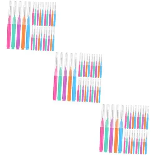 Produktbild: OUNONA 3 Sätze Interdentalbürste Zahnzwischenraumbürste Zahnreinigungsbürste Zahnzwischenraumreinigungspinsel Reline-kit Gelb Zahnspangenbürsten Reinigen Laminierbürste Pp 50 Stück * 3