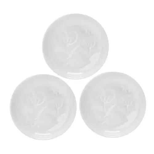 Produktbild: OUNONA 3er-set – Runde Keramik-untertassen Mini-untertassen Für Haushalt Und Restaurant Mit Blumenmuster Und Wiederverwendbar