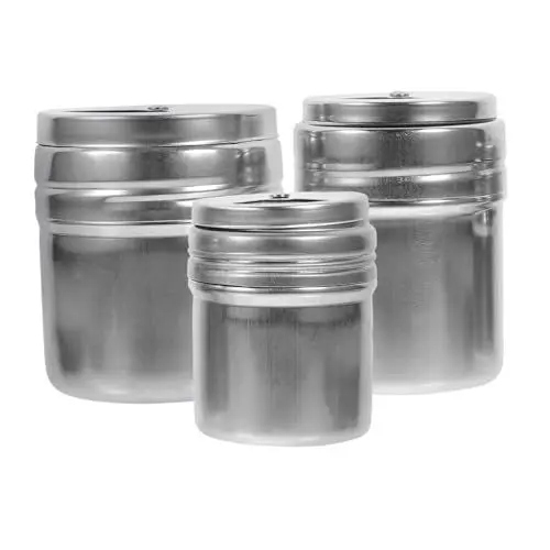 Produktbild: OUNONA 3stücke Edelstahl Gewürzglas Mit Zahnstocherhalter Für Zucker Salz Grillgewürze Leicht Zu Reinigen Praktische Küche Vorratsflasche