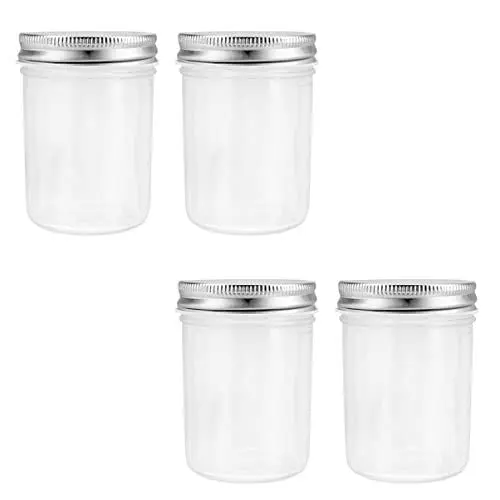 Produktbild: OUNONA Deckel Für Obstsalatgläser 4er-pack Glas-geleedosen Auslaufsicher Und Einfach Zu Verwenden Für Büro Und Zuhause