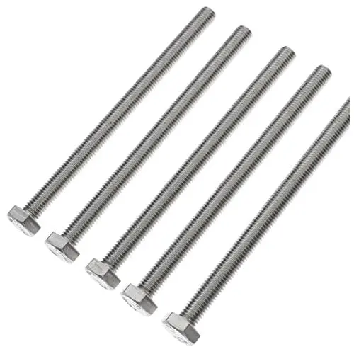Produktbild: OUNONA Edelstahlschrauben Sechskantschrauben 5 Stück Vollgewindeschrauben Flach M8 * 120