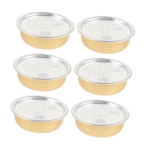 Produktbild: OUNONA 6 Stück Vogel Nest Fish Kleberschale Dessertdose Snackdose Aus Aluminium Cubilose-verpackungsdosen Konservendosen Mit Deckel Dosen Mit Deckel Schwere Folienpfannen Golden Aluminium