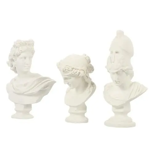 Produktbild: OUNONA 9 STK Athene-Statue Körperskulptur Arien Büste Skulptur David Büste Skulptur Kopf-Statue Gips Figur Statuendekor Aus Gips Römische Gottesstatue Berühmte Skulptur Büste Weiß Harz