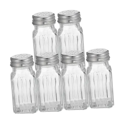 Produktbild: OUNONA 6Stücke Teiliges Gewürzstreuer Robuste und Langlebige Gewürzflaschen für Salz Pfeffer und Kräuter für Küche und Outdoor-aktivitäten Wie Grillen und Camping