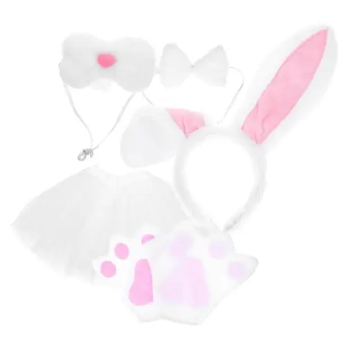 Produktbild: OUNONA Hasenohren Kostüm Set mit Tutu Rock und Fliege Ostern Tierverkleidung für Erwachsene für Cosplay und Tier Themenpartys