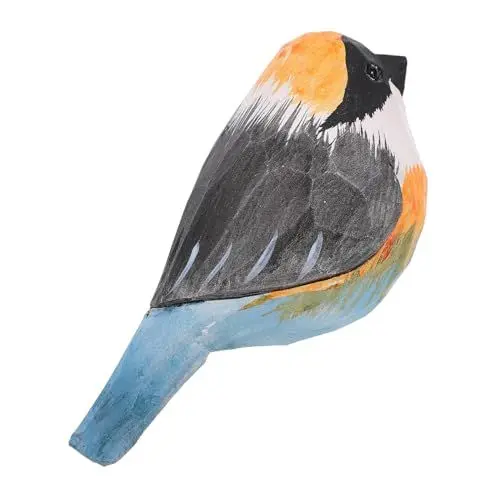 Produktbild: OUNONA Holz Vogelstatue Filigrane Ornament Schnitzerei Heimdekoration Naturhandwerk Vogelfigur Für Schreibtisch Gartendekoration Kleine Bunte Statue Holzfigur Für Bastelobjekt