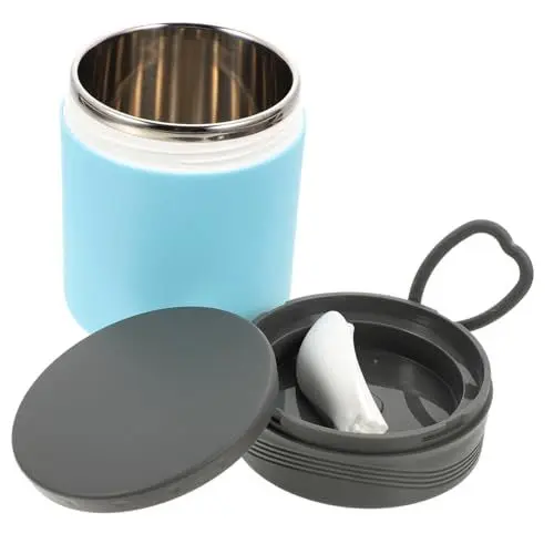 Produktbild: OUNONA Mini-Thermoskanne Lebensmittelbehälter aus Edelstahl Edelstahlbehälter mit Deckel Isolierbecher Besteck tragbarer Haferbreibecher isolierter Müslibecher klein Brei Tasse Thermofass