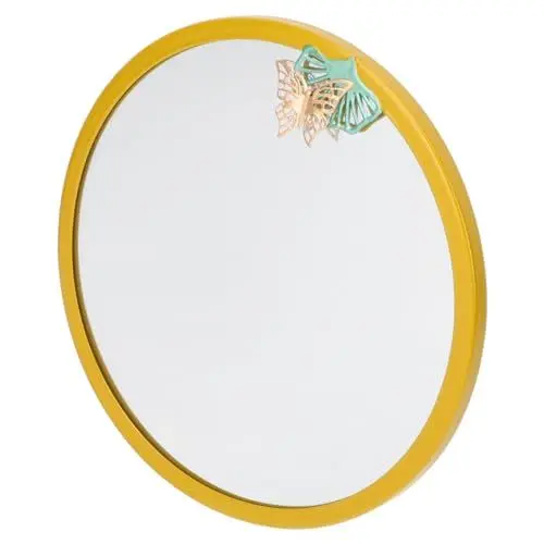Produktbild: OUNONA Nordic Style Wandspiegel Aus Metall Mit Goldener Schmetterlingsverzierung Dekorativer Makeup-Spiegel Für Badezimmer Und Wohnräume Für Stilvolle Wandgestaltung
