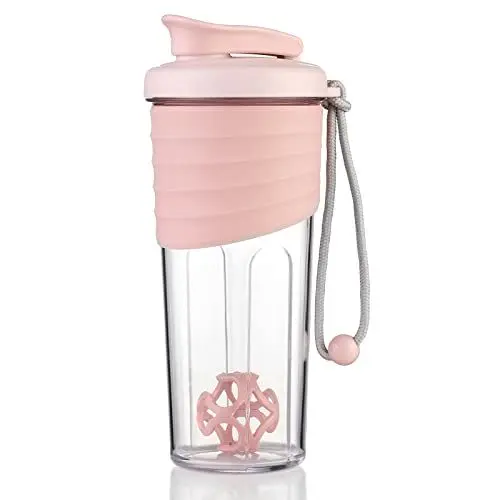 Produktbild: OUOUMUF Protein Shaker,shaker für proteinshakes- für super cremige Fitness Eiweiß Shakes,shaker proteinshaker 700ml - Langlebiger, Auslaufsicherer, Geruchsneutraler Shake Becher BPA-frei(Rosa)