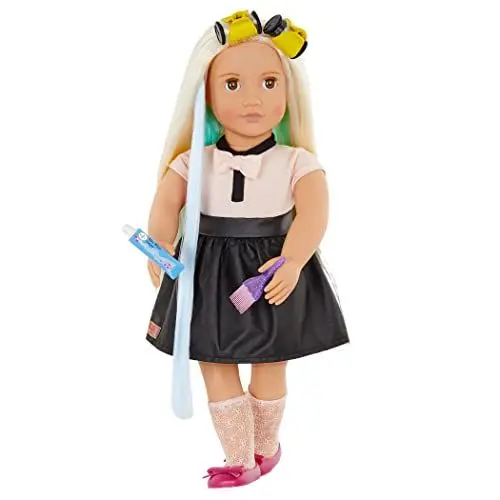 Produktbild: Our Generation – Haarstyling-Set – Puppenzubehör (46 cm) – Haartrockner, Haarspangen, Haarverlängerung – Fantasiespiel – Spielzeug für Kinder ab 3 Jahren – Highlight My Day