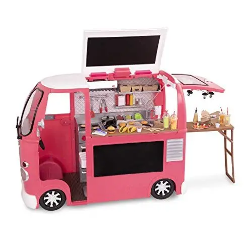 Produktbild: Our Generation – Fahrzeug-Spielset – Küchen- und Kochbereich – 46 cm Puppenzubehör – Spielnahrung – Spielzeug für Kinder ab 3 Jahren – Grill to Go Food Truck