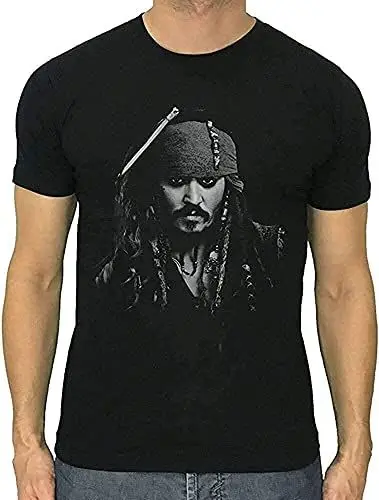 Produktbild: Our Jack Sparrow T-Shirt Johnny Depp Pirates of The Caribbean New Men Shirt MBNUY Black T-Shirts & Hemden(Medium)