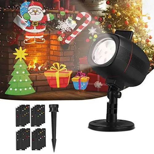 Produktbild: OUSFOT LED Projektorlampe Weihnachten Projektor 16 Folien Projektor Lichter IP65 Wasserdicht für Halloween Weihnachten Garden