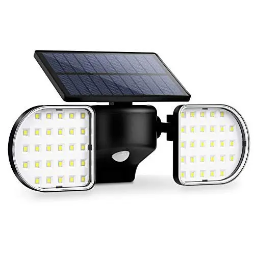 Produktbild: OUSFOT Solarlampen für Außen mit Bewegungsmelder 56 LEDs Solarleuchte Bewegungsmelder Wasserdicht IP65 Led Solarstrahler IP65 360 ° Verstellbar Für Eingang Garage, Hof und Garten