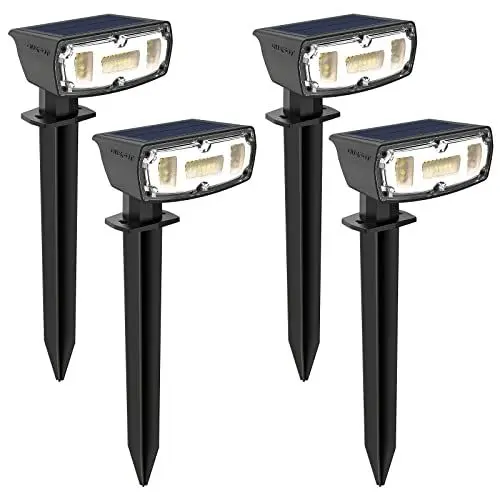 Produktbild: OUSFOT Solarstrahler für den Außenbereich (4 Pack) Wegeleuchten Solarstrahler wasserdicht IP67 30 LEDs Solarlampe für den Außenbereich mit Solarpanel verstellbar 180 ° für Garten/Weg/Allee/Hof