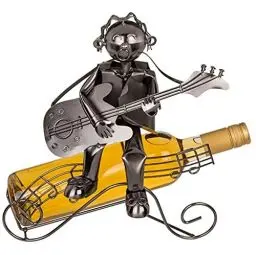Produktbild: Out of the blue Straßenmusiker mit Gitarre Weinflaschenhalter aus Metall - Straßenkünstler Weinflaschenständer Weinständer