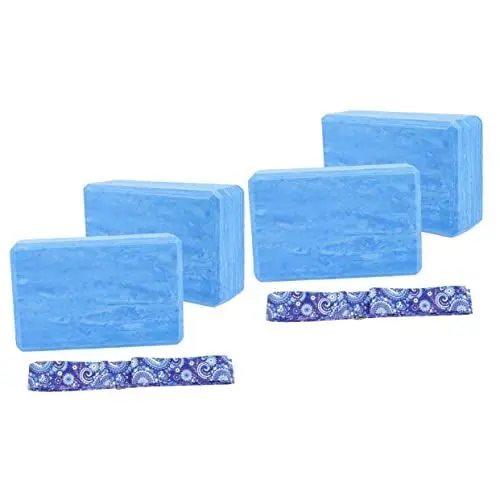Produktbild: Outanaya 2 Sätze Yoga Brick Stretch-bänder Tanzen Yoga-blöcke Backstein Für Tänzer Übungs-Yoga-Block Yoga-ausrüstung Pilates-Training Yoga-Stein Yogagurte Eva Fitness Yoga Matte Natürlich
