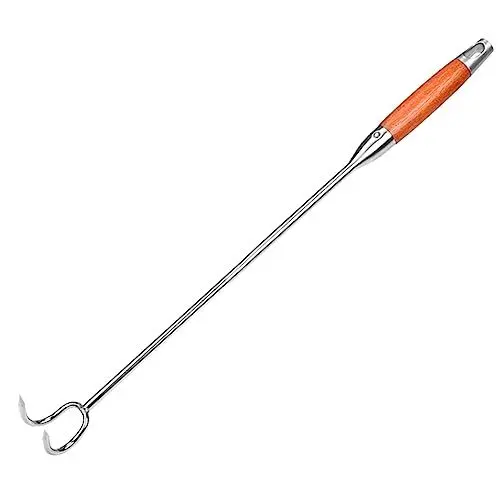 Produktbild: Outanaya Schmorbraten Haken Verschleißfester Fleischhaken Zopf Fleischhaken Professioneller Grillhaken Stabiler Fleischhaken Flipper Grill Fleischhaken Bratenhaken Lebensmittel