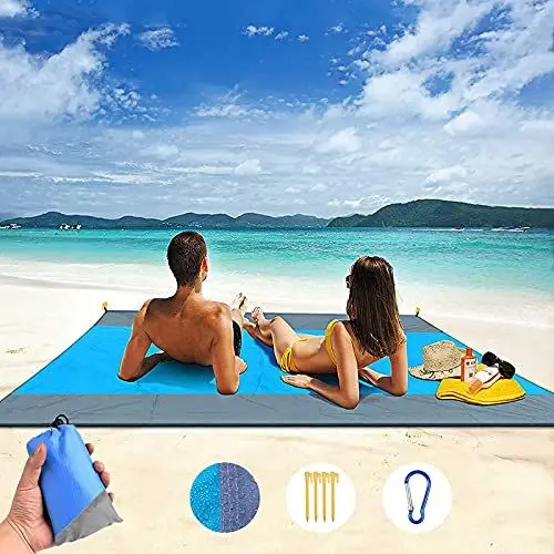 Produktbild: Picknickdecke Stranddecke Strandmatte Campingdecke,Stranddecke sandfrei 210x200 cm, sanddicht wasserdicht,weiches bequemes langlebiges Material,leicht kompakt für Strand,Camping,Wandern,Picknick