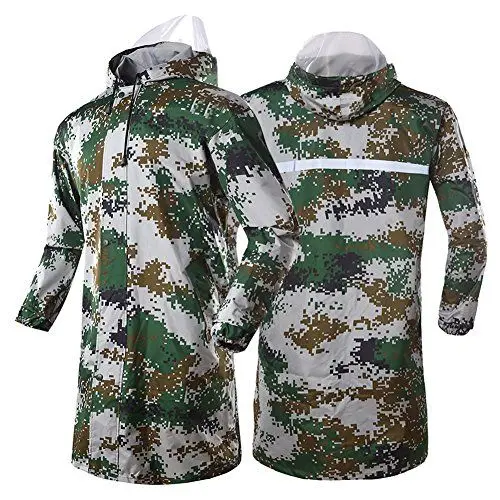 Produktbild: Outdoor Peak Erwachsenen wasserabweisend Regenmantel Regenjacke Armee-Stil Regenkombination Regenbekleidung Raincoat Nässeschutz starke Qualität(Armee grün)
