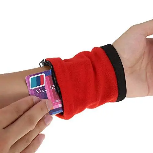 Produktbild: Outdoor Sport Laufen Jogging Übung Gym Handgelenk Band Beutel Armband Brieftasche Atmungsaktiv Armband Schlüssel Tasche Schweiß-Absorbieren Armband (-TJA02492-01)