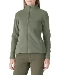 Produktbild: Outdoor Ventures Damen Fleecejacke mit Durchgehendem Reißverschluss Stehkragen Frauen Leichte Fleece Sweatjacke Warme Damenjacke für Laufen, Wandern und Freizeit Graugrün M
