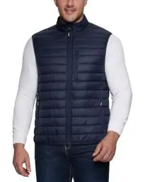 Produktbild: Outdoor Ventures Herren Packbare Steppweste Outdoor Übergangswesten Gefütterte Hybrid Sportwesten für Männer Laufen Golf Wandern Reiten Dunkelblau 2XL