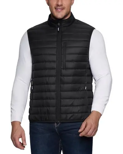 Produktbild: Outdoor Ventures Herren Packbare Steppweste Outdoor Übergangswesten Gefütterte Hybrid Sportwesten für Männer Laufen Golf Wandern Reiten Schwarz XL