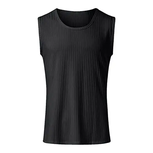 Produktbild: Outdoor Weste Herren leicht Tank top männer Baumwolle Set Herren unterhemden schwarz modal Tanktops männer locker Herren unterhemden schwarz Westen Herren Anzug schwarz