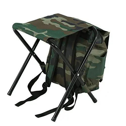 Produktbild: Outdoor-Campinghocker, Tragbarer Klappstuhl mit Aufbewahrungstasche, Kompakter, Leichter Angelhocker mit Stahlrahmen und Rückenlehne, für Camping, Angeln, Wandern, Reisen,