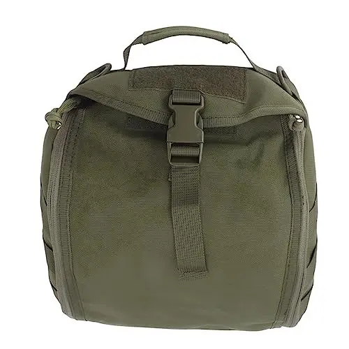Produktbild: WASSERDICHTE NYLON-HELMTASCHE MIT GROSSER KAPAZITÄT FÜR MOTORRAD, FAHRRAD, CAMPING, WANDERN (Army Green)