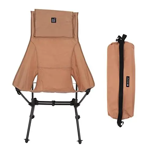 Produktbild: Outdoor-Klappstuhl Moon Chair mit Hoher Rückenlehne, Camping-Rucksack-Stuhl, Tragbare Mehrzweck-Klapp-Campingstühle, Angelstuhl für Wandern, Reisen, Strand, Picknick(Sandfarbe)