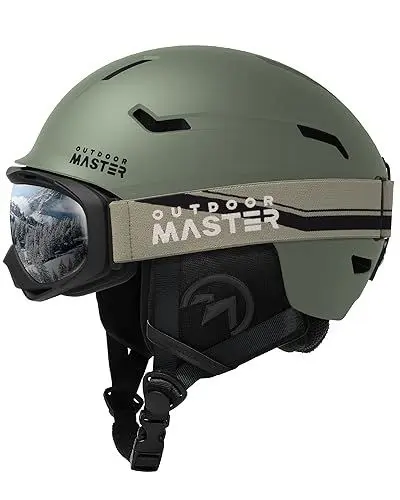 Produktbild: OutdoorMaster Skihelm-Set, Snowboard-Helm mit Brille für Erwachsene - 12 Belüftungsöffnungen - Skihelme für Männer, Frauen und Jugendliche