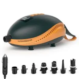 Produktbild: OutdoorMaster The Dolphin 20PSI Hochdruck SUP Pumpe Elektrische, 12V DC Auto-Anschluss Luftpumpe, Quick Air Inflator & Auto-Off für Aufblasbares Paddle Board Boote Wassersport