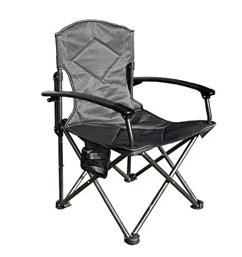 Produktbild: Outdoorstuhl Campingstuhl Klappstuhl Gepolsterter Liegestuhl Aus Aluminiumlegierung, Klappstuhl, Tragbarer, Bequemer Rückensessel Mit Getränkehalter, Seitlicher Aufbewahrungstasche Angelstuhl Faltstuh