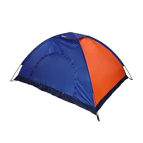 Produktbild: Outdoor-Zelt, Kuppelzelt, Leichtes Zelt, Kabinenzelt, 4-Jahreszeiten-Zelt, Rucksack-Zelt, Schnellaufbau-Zelt Mit Tür Und Fenster Für Camping-Rucksackreisen(Blau und Orange)