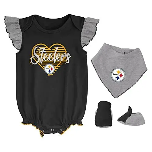 Produktbild: Outerstuff NFL Mädchen 3er Baby-Set Pittsburgh Steelers - 6-9M