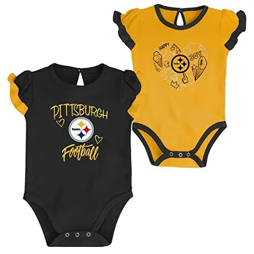Produktbild: Outerstuff NFL Mädchen Baby 2er Body-Set Pittsburgh Steelers - 12M