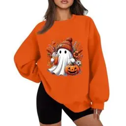 Produktbild: Outlet Angebote Halloween Kostüme Hoodie Damen Oversize Damen Hoodie Hoodie Oversize Halloween Pullover Damen Halloween Kostüm Damen Orange, S
