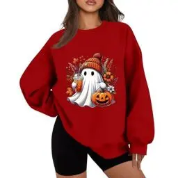 Produktbild: Outlet Angebote Kostüm Halloween Y2K Hoodie Oversized Hoodie Hoody Damen Halloween Pullover Damen Halloween Kostüm Damen Rot, S